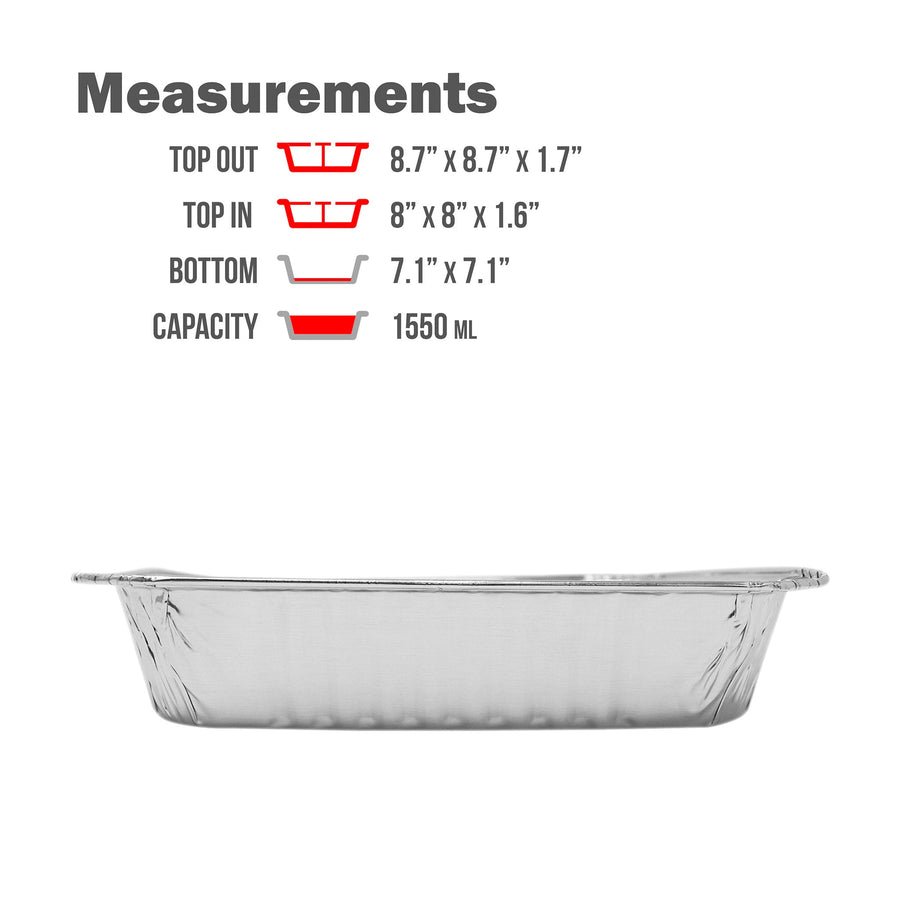 8” x 8” Square Baking Pans with Plastic Dome Lids - IMPERFECT