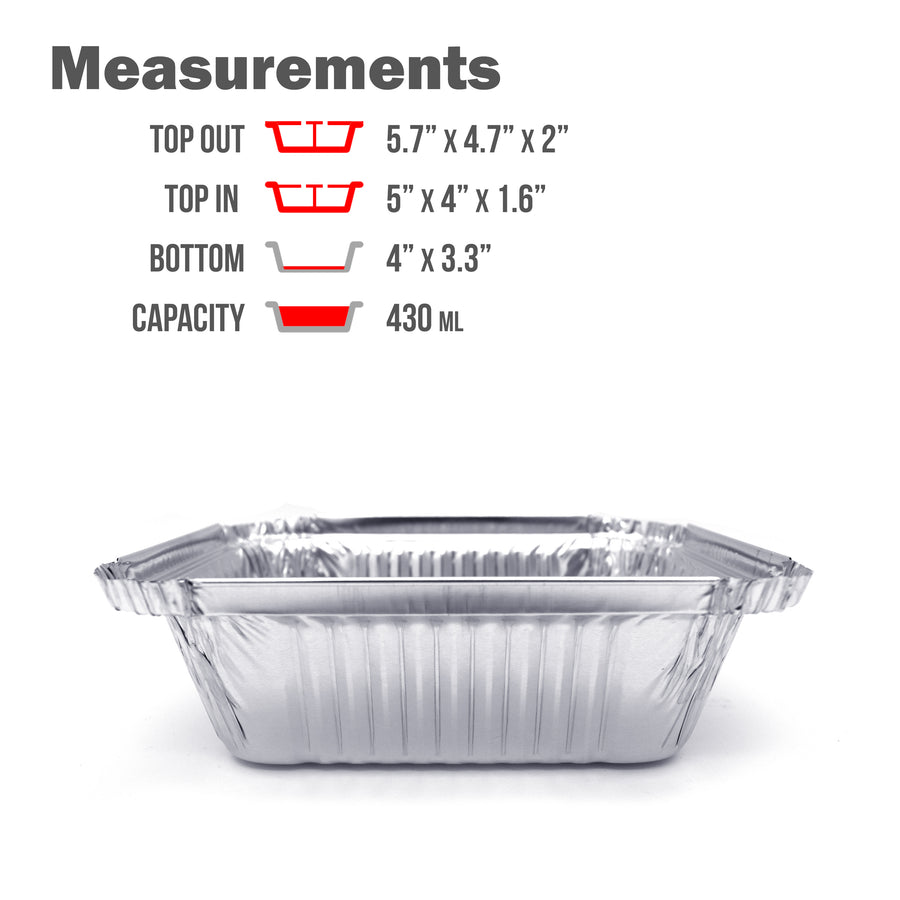 1-LB Takeout Pans with Plastic Dome Lids l Small 5.6